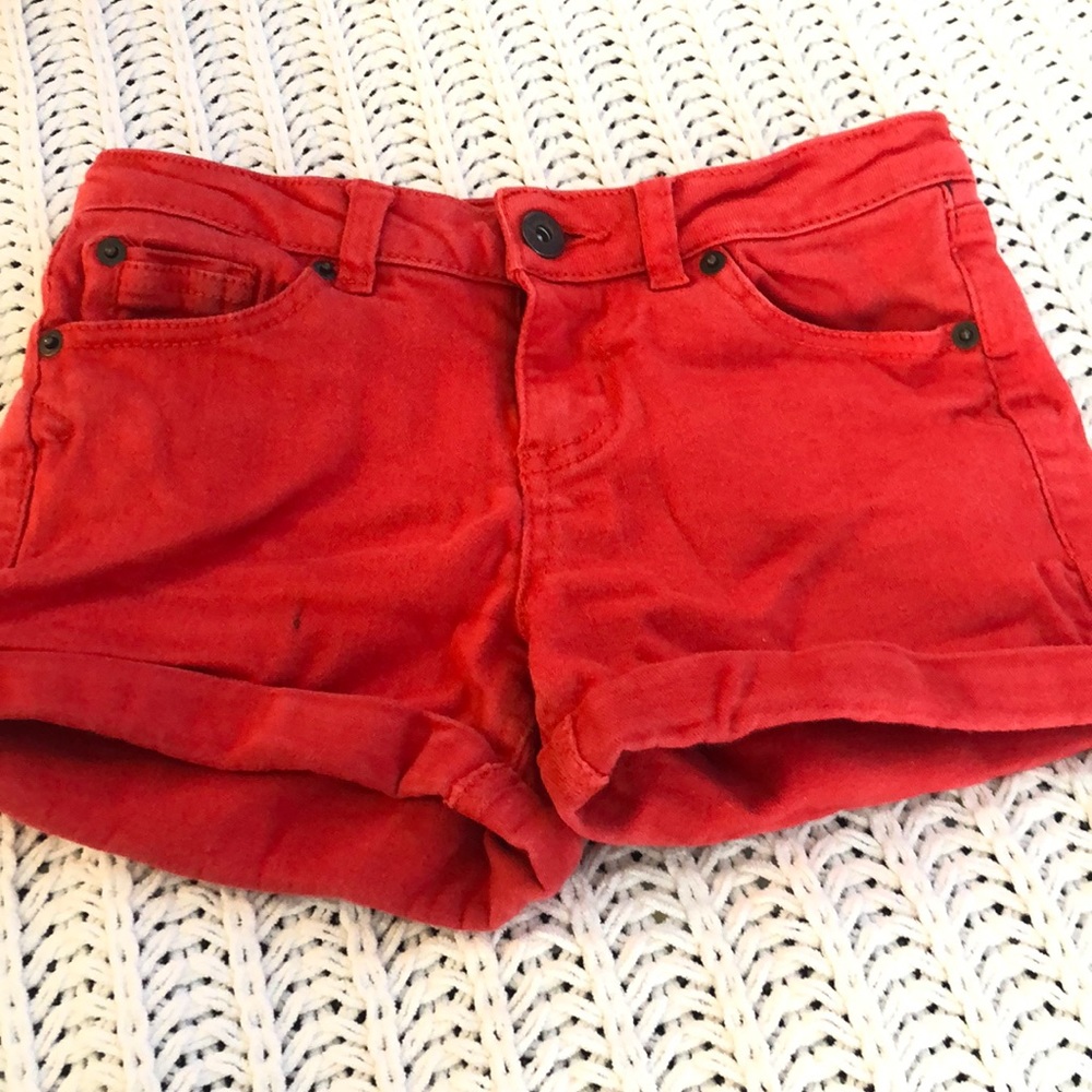Girls red shorts